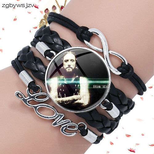 Bracelet Multicouches En Cuir Noir Pour Filles, Marilyn Manson, Brian Warner, Meilleur Cadeau Pour Belle S¿Ur