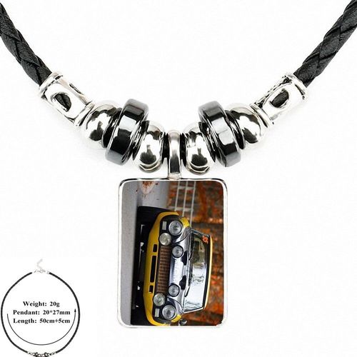 Bijoux Araignée En Cuir Noir Pour Filles, Cadeau Abarth 124, Pendentif Perle En Verre, Cabochon Ras Du Cou, Long Collier