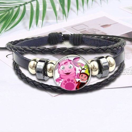 Luntik Russe Pour Femmes, Cabochon En Verre, Bracelet En Cuir Noir, Bijoux, Cadeaux De Sorcière