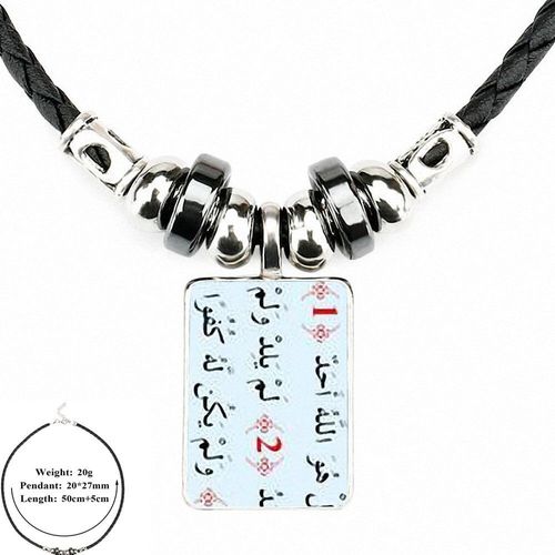 Pendentif En Cuir Noir Avec Perles Pour Filles, Bijoux En Verre Glacé, Style Anime, Cadeau Musulman