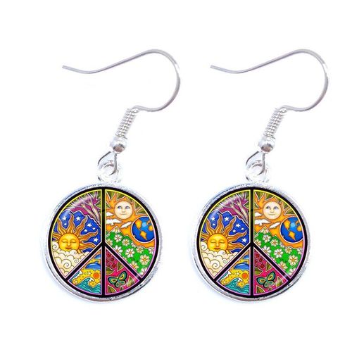 Boucles D'oreilles Rétro Pour Femmes, Vintage, Bleu, Rouge, Jaune, Hippie, Van De Paix, Bus Photo, Bus De Plage, Voiture, Collectionneurs, Bus, Signe De Paix, Bijoux
