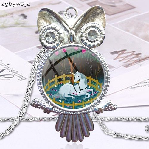 Collier Ras Du Cou Licorne En Forme De Hibou, Fait À La Main, Bijoux Multi Motifs Pour Filles, Déclaration Maxi