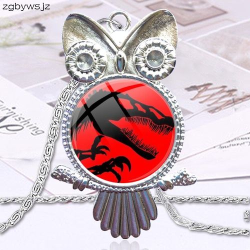 Bijoux De Noël Pour Femmes, Ras Du Cou En Verre Plaqué, Long Pendentif Hibou