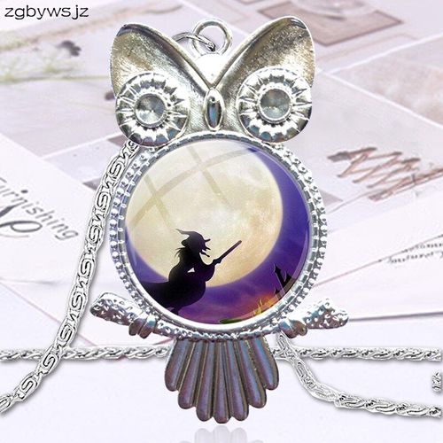 Pendentif En Verre Pour Femmes Et Filles, Fait À La Main, Mode Hibou, Collier Ras Du Cou, Bijoux De Sorcière