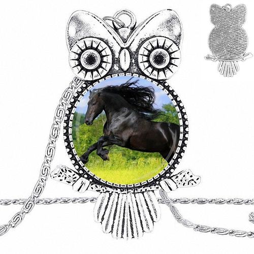 Pendentif Cabochon En Verre Plaqué Pour Femme Et Fille, Bijoux Cheval À La Mode
