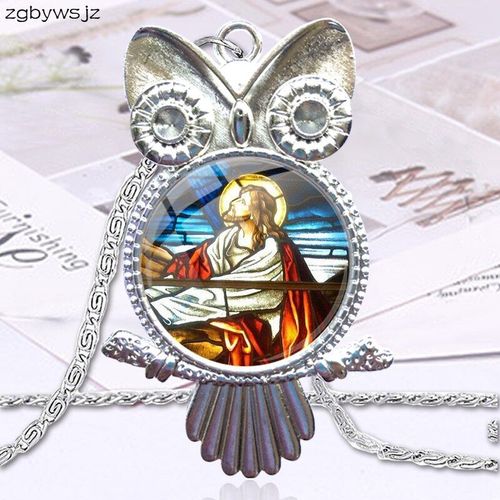 Pendentif En Verre Pour Filles, Collier Ras Du Cou, Bijoux, Prière, Jésus, Christ