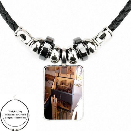 Collier Cabochon En Verre Vintage En Cuir Noir, Pendentif De Perles Pour Femmes, Bijoux Pour Filles, Meilleur Cadeau, Boîte À Outils
