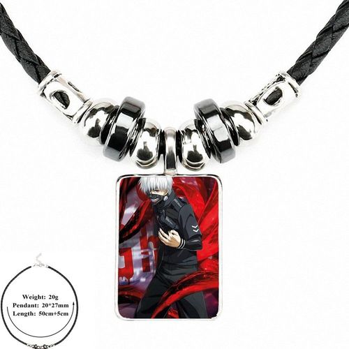 Pendentif En Cuir Noir Pour Femmes Et Filles, Bijoux En Verre, Maxi, Mado Amon Tokyo Ghoul