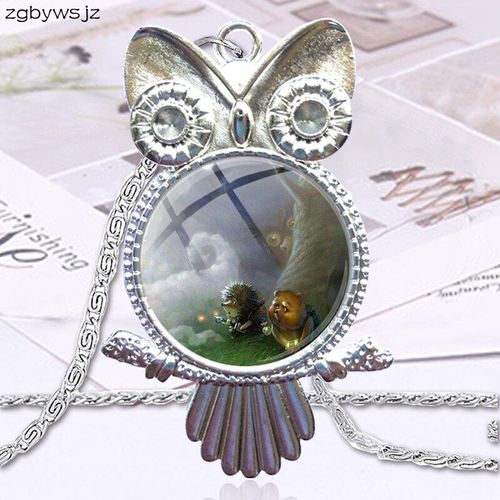 Collier En Verre Pour Hommes Et Femmes, Cabochon, Ras Du Cou, Pendentif Hibou, Couleur Bronze, Bijoux, Offre Spéciale