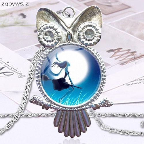 Collier Ras Du Cou En Forme De Hibou Fait À La Main, Bijoux Multi Designs Pour Filles, Belle Sorcière De Dessin Animé, Couleur Bronze