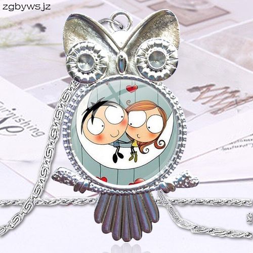 Pendentif En Verre Avec Logo De Mari Et Femme, Vintage, Cadeau Pour Femmes, Mode, Cabochon, Collier Plaqué, Bijoux De Déclaration