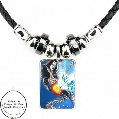 Bijoux Vintage, En Cuir Noir, Perle, Pendentif, Cabochon En Verre, Collier Pour Écolière, Maxi