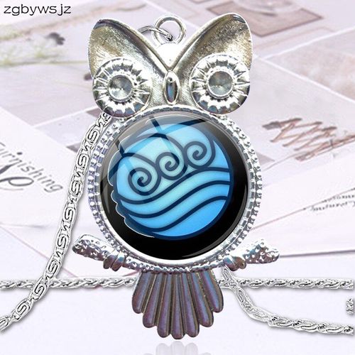 Collier Ras Du Cou En Verre Pour Femme, Pendentif, Cabochon, Hibou, Cadeau Pour Garçon, Avatar, Le Dernier Maître D'avion