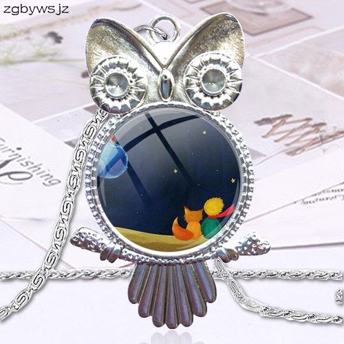 Pendentif En Verre Pour Femmes, Cadeau De Fête, Collier Fait À La Main, Demi Pendentif Hibou, Logo Le Petit Prince