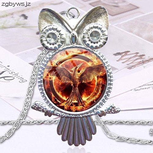 Bijoux Traditionnels Pour Femmes Et Enfants, Jeux D'oiseaux, Cabochon En Verre Plaqué, Ras Du Cou, Long Pendentif Hibou, Collier Pour Femmes