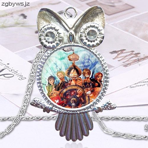 Collier Ras Du Cou En Verre Pour Femmes, Pendentif, Hibou, Bijoux, Chapeau De Paille, Pirate Singe D Luffy