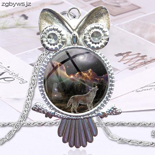 Étoile Et Le Loup Pour Femmes, Collier Ras Du Cou, Cabochon En Verre, Hibou, À La Mode