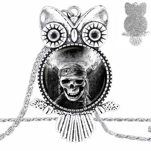 Pendentif En Forme De Crâne De Pirate Pour Femme Unisexe, En Verre, Pour La Galaxie, Plaqué, Bijoux