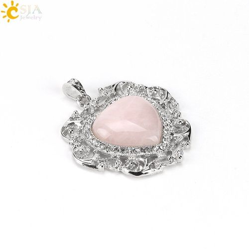 Collier Avec Pendentif En Strass Pour Hommes Et Femmes, Chaîne De Luxe, Véritable Amour Naturel, Rose, Violet, Pierre De Cristal, Quartz, Bijoux E491
