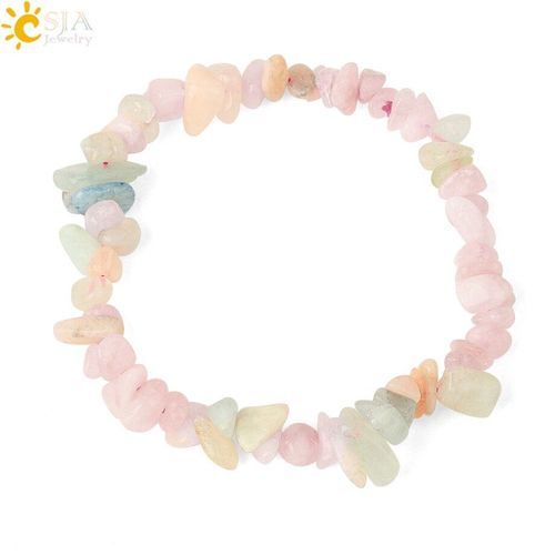 Bracelets À Brins De Pierre Naturelle, Couleur Mixte, Morganite Irrégulière, Perles À Puce, Bijoux De Guérison Pour Femmes, Bracelet Rose Pour Filles, G632