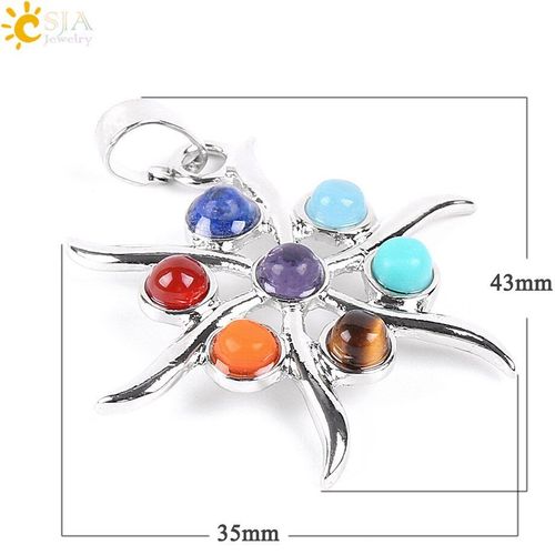 Collier Et Pendentif Arbre De Vie En Perles Naturelles 7 Chakras, Symbole Om Yoga, ¿Il De Tigre, Lapis Lazuli, E815