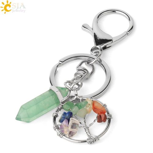 Porte Clés En Pierre Naturelle, En Fluorite Verte, Pendentif Reiki, Pour Sac De Voiture, Bijoux Pour Dames, G381