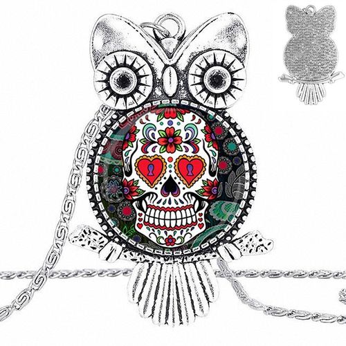 Pendentif En Forme De Crâne De Sucre, En Verre, Vintage, Pour Femmes Et Enfants