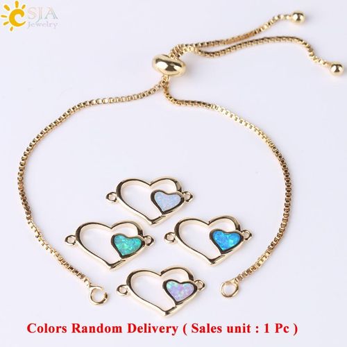 Bracelet Double C¿Ur En Opale De Feu Pour Femmes, Bijoux Pour Amoureux De Filles, Chaîne À Maillons, Pour Banquet De Mariage, F498