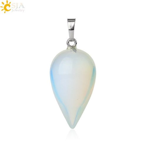Csja Pendentif En Pierre Naturelle, Collier Pointu En Goutte D'eau, Quartz Rose, Lapis, Bijoux À La Mode Pour Femmes Et Hommes, G402