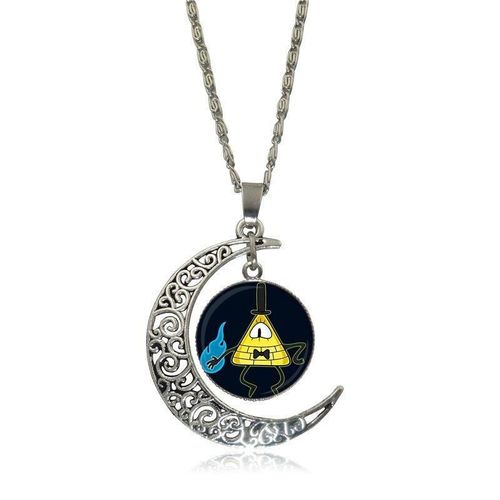 Collier Ras Du Cou Pour Enfants, Cabochon En Verre, Pendentif Lune, Perle, Mystère, Facture, À La Mode