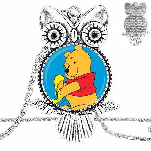 Collier En Verre Pour Femmes, Cadeau De Noël, Cabochon En Verre, Pendentif Hibou, Bijoux