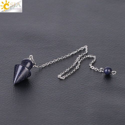 Pendentif Conique En Pierre Naturelle, Quartz Rose, Pendule En Forme D'oeil De Tigre, Avec Chaîne, Bijoux De Guérison Pour Femmes Et Hommes, F376