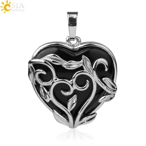 Collier Pendentif C¿Ur En Pierres Naturelles, Quartz Rose Violet, Cristal, ¿Il De Tigre, Bijoux Pour Femmes Et Filles, G781