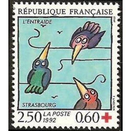 1 Timbre France 1992 Neuf- Croix Rouge - L'entraide - Strasbourg - Yt 2783