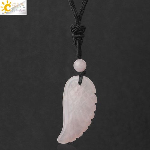 Collier En Pierre Naturelle Pour Hommes, Pendentif Ailes D'ange, Aventurine Verte, Oeil De Tigre, Cristal Violet, Quartz, Bijoux G695