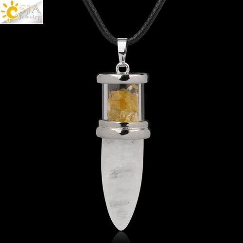 Pendentifs En Forme De Balle Pour Hommes Et Femmes, Pierre Naturelle, Quartz Rose, Violet, Cristal, Bouteille De Souhait, Cône Reiki, Pendule, G284