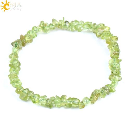 Bracelet En Pierre Naturelle, Irrégulier, Olivine, Petites Perles De Gravier, Cristal Vert, À La Mode, Bricolage Pour Filles, Bijoux Pour Dames F155