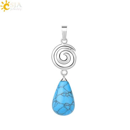 Pendentif En Pierre De Cristal Naturel, Couleur Argent, Spirale Hexagonale Goutte D'eau, Fluorite Verte, Quartz, Bijoux G710