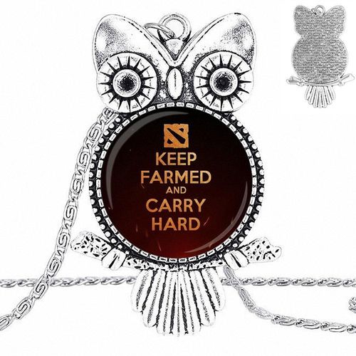 Pendentif En Verre Pour Femmes Et Filles, Collier Avec Logo Dota 2, Vintage Et À La Mode