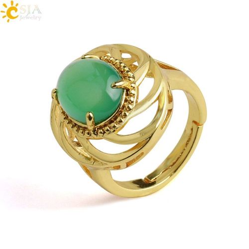 Bague De Cocktail En Pierre Naturelle, Anneau Rouge Pour Femmes, Couleur Or, Réglage De Broche Réglable, Vintage, Onyx Punk, Bijoux Cadeau F314