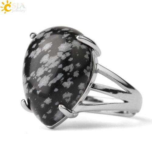Bague En Pierre Naturelle Pour Fille, Bijou En Cristal, Goutte D'eau, Améthyste, Violet, Rose, Quartz, Vert, Aventurine, G689