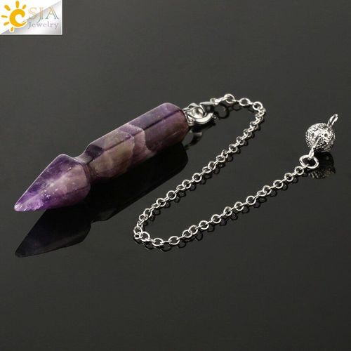 Pendule En Pierre Naturelle Pour La Divination Radiesthésie, Pendentif En Cristal, Améthystes À Quartz Rose, G611