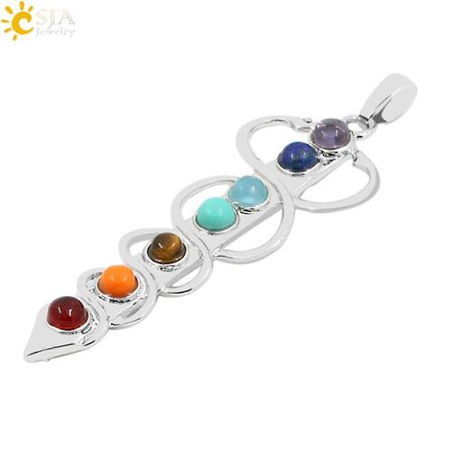 Pendentifs En Perles Pour Fille Et Garçon, 7 Chakras Incrustés, Symbole Épée, Énergie, Point De Guérison, E033