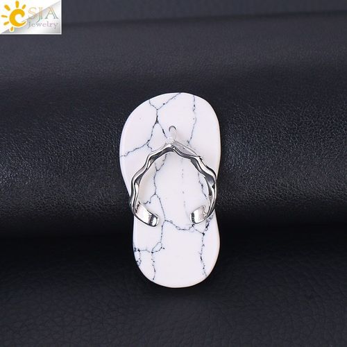 Pendentifs En Pierre Naturelle Pour Femmes Et Hommes, Tongs Adaptées À La Chaussure, Perle Plate, Onyx Violet, Cristal, Rouge, F332