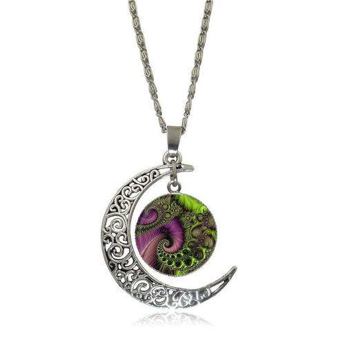 Collier De Vie Sous Marine Bleu, Chaîne Longue En Forme De Croissant, Bijoux Pour Femmes, Cadeau Pour Filles