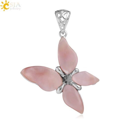 Pendentif Coquillage Rose Naturel Et Animal En Forme De Papillon, Joli Bijou En Nacre, À La Mode, Pour Femmes Et Filles, G056