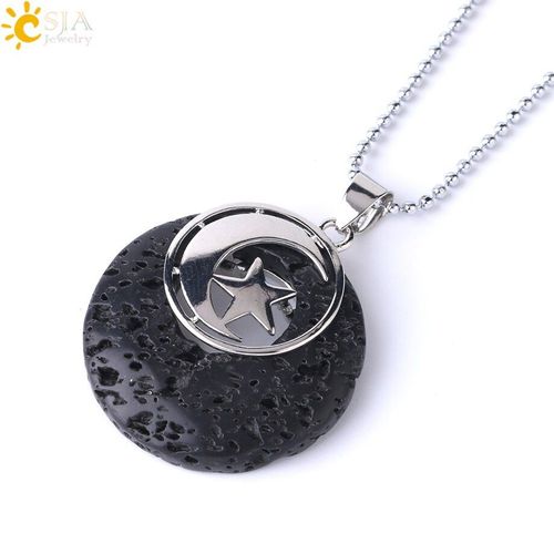 Colliers Et Pendentifs Ronds En Pierre Naturelle, Cristal De Quartz, Reiki Lapis Lazuli, Breloques ¿Il De Tigre, Lune Et Étoile, Cadeau Pour Femmes, 2019, F852