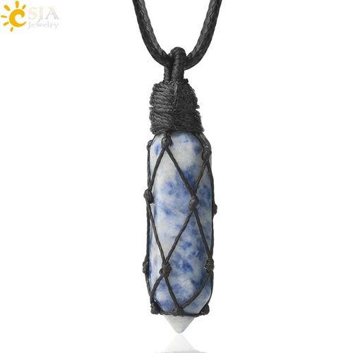 Collier En Pierre Naturelle, Pendentif Hexagonal En Cristal, Quartz Rose, Vert, Aventurine, ¿Il De Tigre, G696