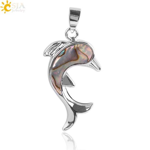 Collier En Pierre Naturelle De Nouvelle Zélande Pour Hommes, Pendentifs En Coquillage D'huster Paua, Dauphin, Animal, Bijoux Cadeaux, E909