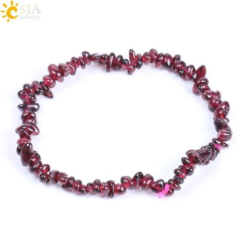 Bracelets En Pierre De Cristal De Guérison Naturelle, Quartz Rouge Irrégulier, Perles De Gravier, Bijoux D'équilibre Reiki Pour Femmes F156